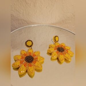 Sunflower Beaded Earrings